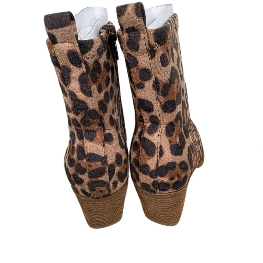 Soul Naturalizer Melodi Leopard Cheetah Bootie Womens Size 8 Black‎ Brown New